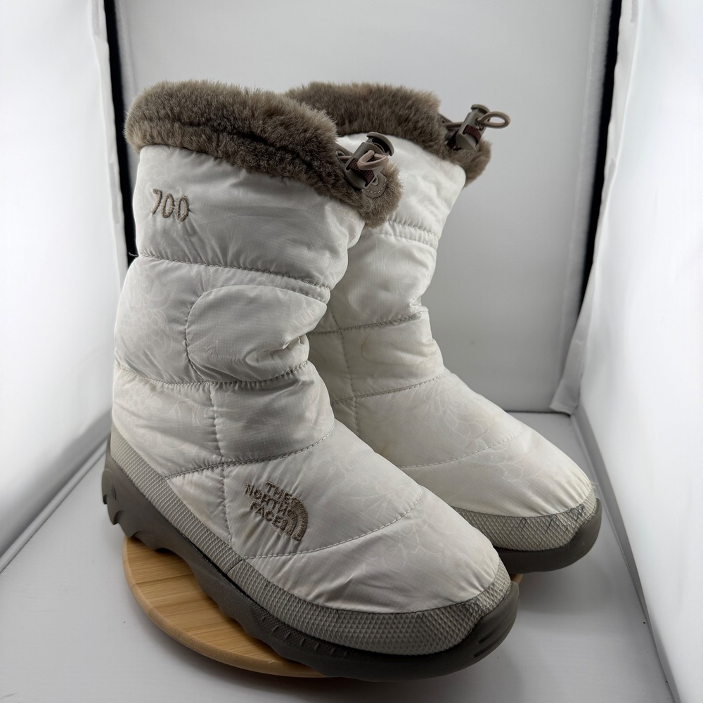 The North Face 700 DownInsulated Winter Booties Women's 9 Faux Fur Après Ski Y2K